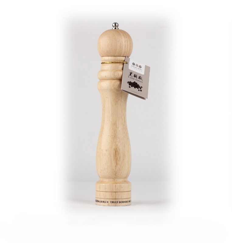 Oak Grinder 10 inch Classic Oak Wood Pepper Grinder 10" with Black Peppercorns - Image 1