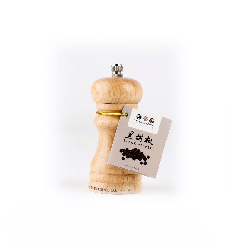 Oak Grinder 4 inch Classic Oak Wood Pepper Grinder 4" with Black Peppercorns - Image 1